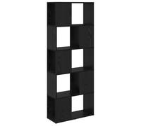 vidaXL Libreria in Quercia Nera 60X24X155 cm unità di Stoccaggio Moderna in Legno Ingegnerizzato Espositore per Soggiorno e Ufficio Interno Autoportante Decorativo Libri Elegante