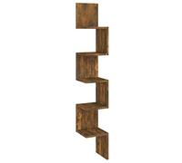 vidaXL Mensola Muro Angolo Rovere Fumo 20x20x127,5cm Legno Multistrato