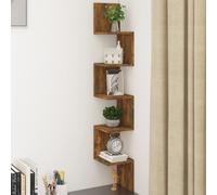 vidaXL Mensola Muro Angolo Rovere Fumo 20x20x127,5cm Legno Multistrato