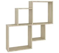 vidaXL Mensola Muro Cubo Rovere Sonoma 80x15x78,5cm Legno Multistrato