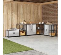vidaXL Mensola per il deposito in cucina Argento 60 x 50 x 92 cm