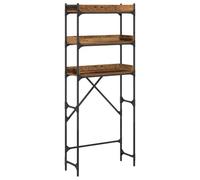 vidaXL Mensola per sopra la lavatrice di in legno antico con telaio metallico regolabile, misura 67 x 25 x 163 cm. Offre tanto spazio per riporre le cose ed è caratterizzata da un design rettangolar