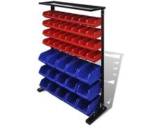 vidaXL Mensola per vassoio, combinazione da parete, colore: Blu e Rosso