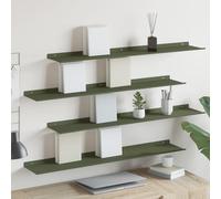 vidaXL Mensola sospesa 4 pcs Verde oliva 100 x 18 x 2,5 cm Acciaio