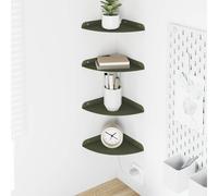 vidaXL Mensola sospesa 4 pcs Verde oliva 18 x 18 x 2 cm, Soggiorno, design minimalista, mensola sospesa, salvaspazio, moderna da montare per decorare casa
