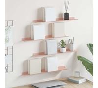 vidaXL Mensola sospesa 4 pz Rosa 60 x 8,5 x 2,5 cm Acciaio