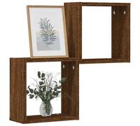 vidaXL Mensola a cubo a parete 2 pz Rovere marrone 30x15x30 cm