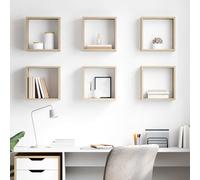 vidaXL Mensole a Cubo 6 pz Rovere Sonoma 30x15x30 cm