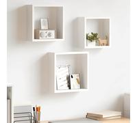 vidaXL Mensole a Cubo da Parete 3 pz Bianche in MDF