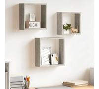 vidaXL Mensole a Cubo da Parete 3 pz Grigio Cemento