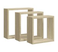 vidaXL Mensole a cubo da parete 3 pz Rovere Sonoma