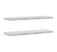 vidaXL Mensole a Muro 2 pz 100x30x3 cm Argento in Acciaio Inossidabile, mensola sospesa, mensola sospesa a Muro, scaffale espositivo a Muro