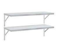 vidaXL Mensole a Muro 2 pz 100x40 cm Argento in Acciaio Inossidabile