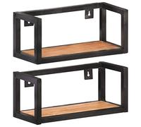 vidaXL Mensole a Muro 2 pz 40 cm in Legno Massello di Acacia