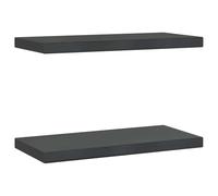 vidaXL Mensole a Muro 2 pz 50x23,5x3 cm Nero in Acciaio Inossidabile, mensola sospesa, mensola sospesa a Muro, scaffale espositivo a Muro