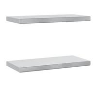 vidaXL Mensole a Muro 2 pz 50x23,5x3cm Argento in Acciaio Inossidabile, mensola sospesa, mensola sospesa a Muro, scaffale espositivo a Muro