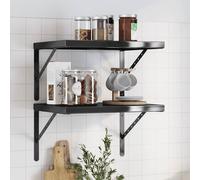 vidaXL Mensole a Muro 2 pz 50x40 cm Nero in Acciaio Inossidabile