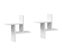 vidaXL Mensole a Muro 2 pz Bianche 38x12x38 cm in Truciolato, scaffale a Muro, scaffale espositivo, espositore a Muro, scaffale pensile, espositore