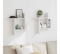 vidaXL Mensole a Muro 2 pz Bianche 50x12x50 cm in Truciolato