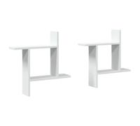 vidaXL Mensole a Muro 2 pz Bianche 50x12x50 cm in Truciolato, scaffale a Muro, scaffale espositivo, espositore a Muro, scaffale pensile, espositore