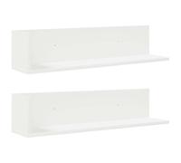 vidaXL Mensole a Muro 2 pz Bianche 75x16,5x16,5 cm in Truciolato, mensola da Muro Galleggiante, mensola sospesa, mensola da Muro per Garage