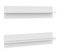 vidaXL Mensole a Muro 2 pz Bianche 80x11,5x18 cm in Legno Multistrato