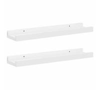 vidaXL Mensole a Muro 2 pz Bianco Lucido 40x9x3 cm