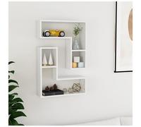 vidaXL Mensole a Muro 2 pz Bianco Lucido 50x15x50 cm Legno Multistrato
