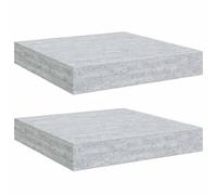 vidaXL Mensole a Muro 2 pz Grigio Cemento 23x23,5x3,8 cm in MDF