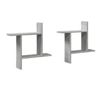 vidaXL Mensole a Muro 2pz Grigio Cemento 50x12x50 cm in Truciolato, scaffale a Muro, scaffale espositivo, espositore a Muro, scaffale pensile