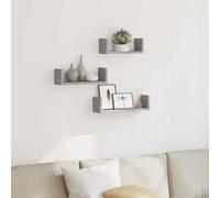 vidaXL Mensole a Muro 3 pz Grigio Cemento in Truciolato, scaffale a Muro, scaffale espositivo, espositore a Muro, scaffale pensile, espositore