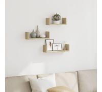 vidaXL Mensole a Muro 3 pz Rovere Sonoma in Truciolato