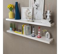 vidaXL Mensole a muro 2 pz. MDF Bianco