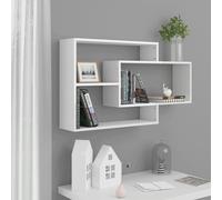 vidaXL Mensole a Muro Bianco Lucido 104x20x58,5cm in Legno Multistrato