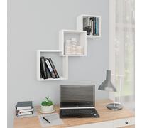 vidaXL Mensole a Muro Cubiche Bianche 68x15x68 cm Legno Multistrato