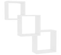 vidaXL Mensole a Muro Cubiche Eleganti Robuste Resistenti Moderne Espositori Libri CD Scaffali a Sospensione Mobili Pensili Bianche in Multistrato