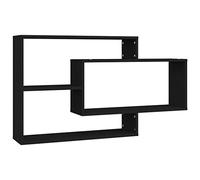 vidaXL Mensole a Muro Eleganti Moderne Design ad Incastro Scaffali Mobili Pensili Espositori Scomparti Aperti Neri in Truciolato