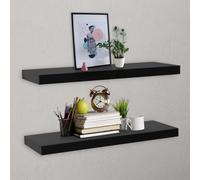 vidaXL Mensole a Muro Galleggianti 2 pz Nere 100x20x3,8 cm