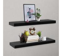 vidaXL Mensole a Muro Galleggianti 2 pz Nere 80x20x3,8 cm
