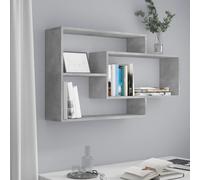 vidaXL Mensole a Muro Grigio Cemento 104x20x58,5 cm Legno Multistrato