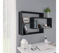 vidaXL Mensole a Muro Nere 104x20x58,5 cm in Legno Multistrato
