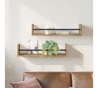 vidaXL Mensole a parete 2 pezzi Rovere artigianale 60x16x14 cm Legno ingegnerizzato