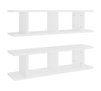 vidaXL Mensole a Parete 2 pz Bianco 75x18x20 cm in Multistrato