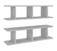vidaXL Mensole a Parete 2 pz Grigio Cemento 75x18x20 cm in Multistrato