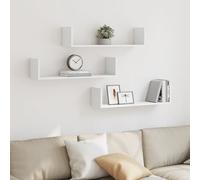vidaXL Mensole a Parete 3 pz Bianche 80x18x18 cm in Truciolato, scaffale a Muro, scaffale espositivo, espositore a Muro, scaffale pensile, espositore