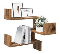 vidaXL Mensole Angolari 2pz Legno Antico 40x40x49,5 cm in Truciolato, ripiano a Parete, ripiano per Esposizione a Parete, ripiano a Parete