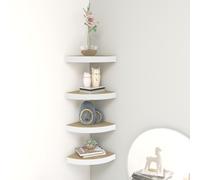 vidaXL Mensole Angolari 4 pz Rovere e Bianco 35x35x3,8 cm in MDF