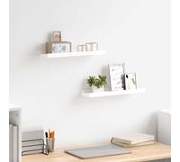 vidaXL Mensole con Sporgenza 2 pz Bianche 40x9x3 cm MDF