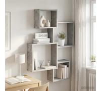 vidaXL Mensole Cubo da Parete A parete Grigio 64 x 13,5 x 91,5 cm, Soggiorno, mensola rettangolare, design moderno, grande capacità, organizer a cubo, mobile funzionale