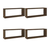 vidaXL Mensole Cubo Muro 4pz Rovere Marrone 60x15x23 Legno Multistrato